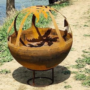 China Outdoor Steel Fire Pit 1000mm Diameter 60cm/80cm/100cm Depth Wooden Box Packing supplier