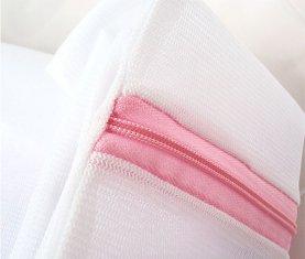 White Nylon Home Use Laundry Mesh Wash Bag with Zipper