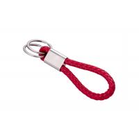 China 10mm PU Braided Leather Key Chains Debossing Logo Car Key Ring Holder on sale