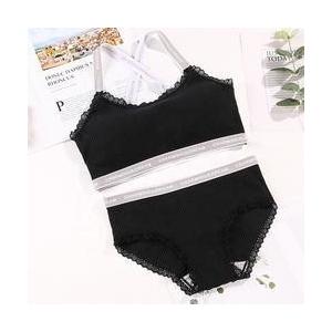                  Lace Bra Set Soft Cup Sports Ladies Bra Cotton Underwear Set             