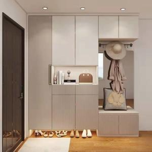China Open Shelves Modern 10 Tier Shoe Rack Mirrored Shoe Cabinet Hardwood MDF wholesale