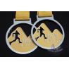 China Cut Out Design Custom Award Medals , Personalised Medals With Yellow Ribbon wholesale