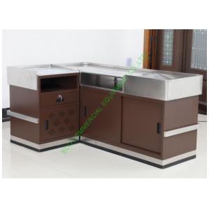 Grocery Store Checkout Cash Register Wrap Counter Steel Coffee Reception Counter Desk