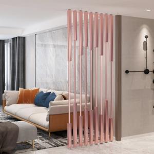 Aluminum Pink Column Screen Partition Divider For Living Room