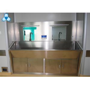 China Stainless Steel Hospital Air Filter Hand Basins With Cabinets For 2 Person supplier