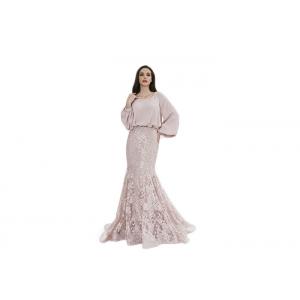 China Elegant Design White Color Long Sleeve Prom Dresses , Long Sleeve Gowns For Party supplier