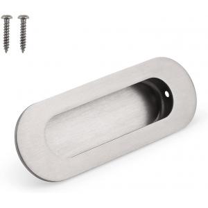 Recessed Flush Pocket Door Pull Oval Shape With Hidden Screw