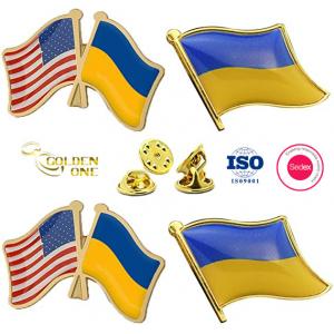 Printing Patriotic Collectible Pin Badges , Soft Enamel Cross Flag Lapel Pins