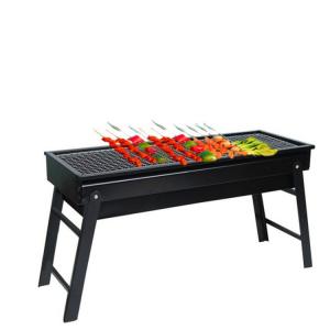 Folding Portable Drawer Type Charcoal BBQ Grill Supplies 65*25*10cm For Outdoor