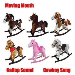 China Cute Children Rocking Horse Toys Sound Moving Mouth Tail Led Light Big wholesale