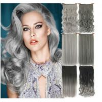 China High Light Synthetic Fibre Hair Extensions , Thick Ends Clip In Hair Extension Long Curly Weave on sale