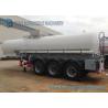 Transport Sulfuric Acid 30000L Oil Tank Trailer 3 Axle With Cylinder Shaped