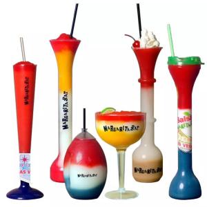 Fruit Juice Drinking Party Yard Cups With Lid And Straw