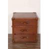 China 58cm Height Vintage Leather cabinet Side Table nightstand table With 3 Drawers wholesale