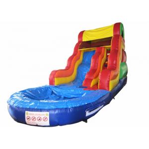 China Best sale rainbow inflatable water slide bright colour inflatable slide with pool supplier