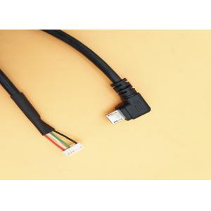 Right Angled Custom Cable Assemblies Micro USB B Male To 6 Pin Molex51021 1.25mm Pitch