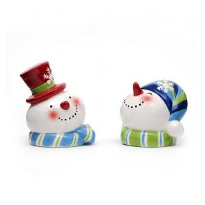 China Lovely 3d Ceramic Spice Set Cruet Set Salt And Pepper Shaker Pots For Christmas supplier