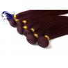 Red Straight Colored Human Hair Extensions Remy Brazilian Hair Weave