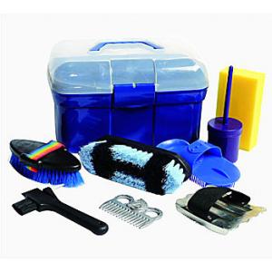 Blue Horse Grooming Kit 28*17.5*18.5 cm PP Single Shoulder Strap Carrying Type