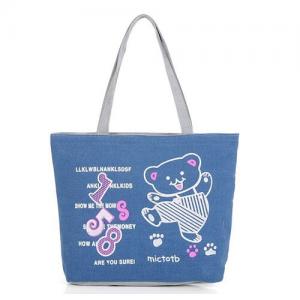 China Screen Printed Carrier Bags / Custom Canvas Bags With Two Soulder Straps supplier