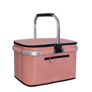 Wholesale Outdoor Portable Insulated Cooler Lunch Bags Storage Box Camping Portable Picnic Basket With Lid