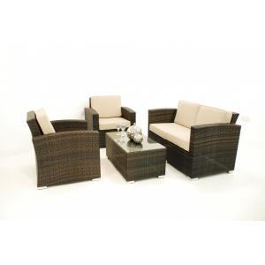 China Rattan garden furniture 2+1+1 sofa coffee table supplier