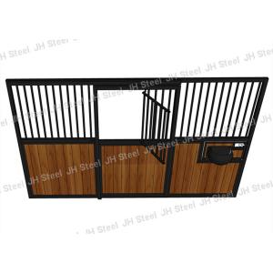 Black Powder Coated Metal Horse Stall Gates , Portable Stall Panels