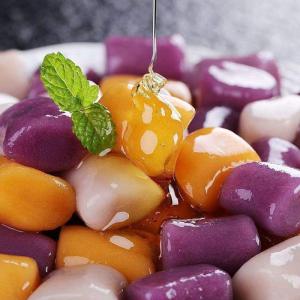 China Fast Cook 500g Three Color Mixed Small Taro Ball Tapioca Pearls For Bubble Tea wholesale