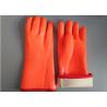 China Fluorescent Double Dipped PVC Gloves 35cm Length With Foam Insulated Liner wholesale
