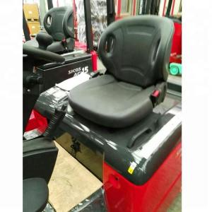 China Forklift Spare Parts PVC Leather black color forklift seat with adjustment of 150 mm supplier