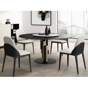 Contemporary Ceramic Round Stainless Steel Marble Dining Table 1350mm Width