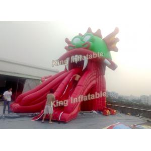 China Beautiful Red Dragon Inflatable Water Slide With Moster Model PVC For Adults supplier