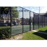 China Hurricane Prevention Metal Chain Link Fence , Woven Mesh 6 Foot Black Chain Link Fence on sale