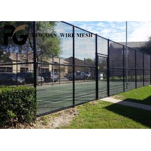 Hurricane Prevention Metal Chain Link Fence , Woven Mesh 6 Foot Black Chain Link Fence