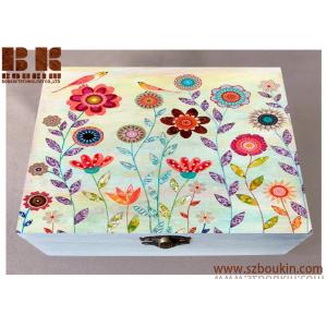 China Wooden Craft Large Jewelry Wood Box Floral Wooden Box, Handmade Box Stationery Box supplier