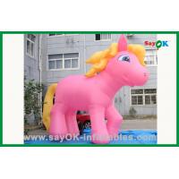 China Custom Pink Horse With Yellow Tail Inflatable Cartoon Characters Cartoon Characters For Birthday Parties on sale