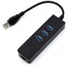 RJ45 Gigabit Ethernet Plastic ABS 3 Port USB 3.0 HUB