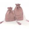 China Luxury dust velvet bags custom foil drawstring tassel black velvet bags wholesale