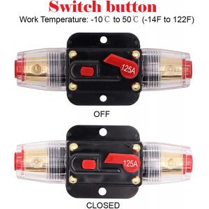 China 125A Inline Fuse Holder Automotive Circuit Breakers 125 Amp Car Audio Overload Protection Switch supplier