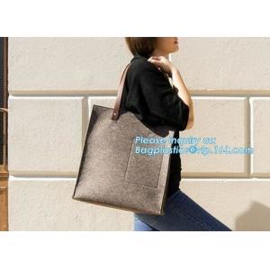 China Felt Laptop Bag With Zipper Pocket Eco Polyester Felt Low Price Tote Bag Handmade Fashion Felt Women Bag supplier