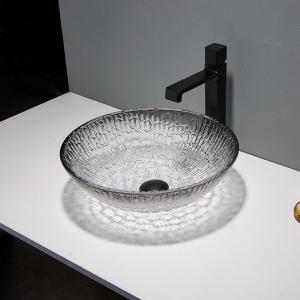 China Modern Crystal Wash Basins Gradient Black Modern Glass Vessel supplier