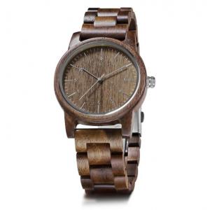 Waterproof Wooden Quartz Watch Oem Logo Handmade Round Case Shape