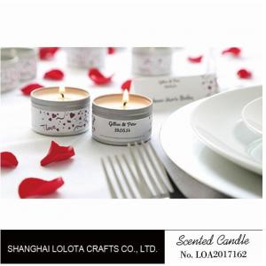 Silver And Golden Color Beautiful Scented Candles , Soy Wax Small Tin Candles