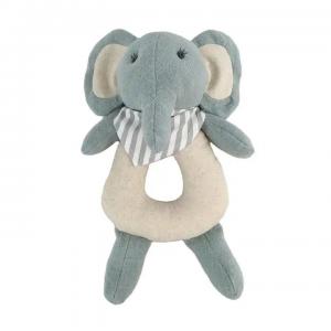 2023 New Natural Baby Stuffed Animal Rattle Elephant Toys Gift Set For Newborn Babies Kid Toys
