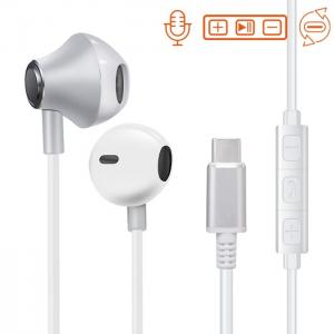 USB Type C Earphones Stereo in Ear Earbuds Headphones with Microphone Bass Earbud with Mic and Volume Contro