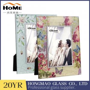 Rectangle Standing Glass Wedding Photo Frames Vintage Style Wear Resistance
