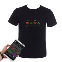 China Bluetooth Smart LED allumant le contrôle mobile Prgrammable Word d'APPLI de T-shirt on sale