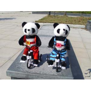 100% PP Cotton Musical Plush Toys , Electronic Bicycle Animal Panda Soft Toy