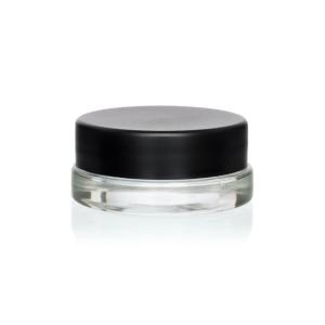 Clear Black Cap Round 7ml Glass Jar Custom