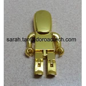 China High Quality Metal Gold Robot USB Flash Drive, Gift USB Drives with Laser Printing Logo supplier